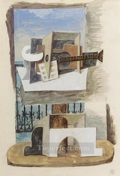  in - Still Life in front of a window 3 1919 cubist Pablo Picasso